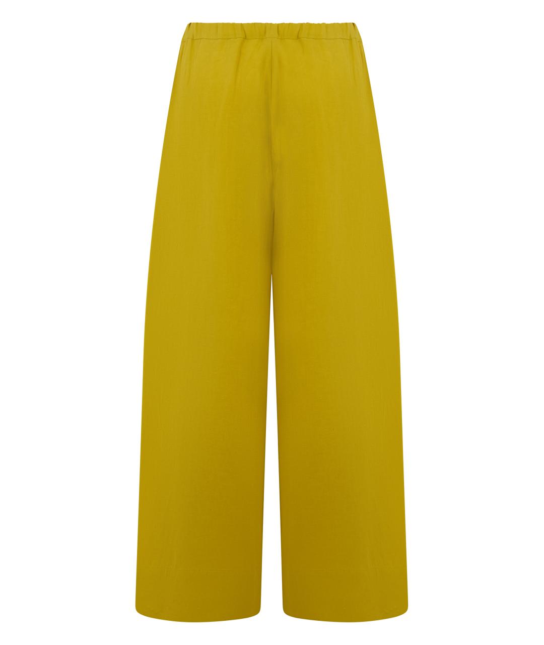 'S MAX MARA Горчичные льняные брюки широкие, фото 2