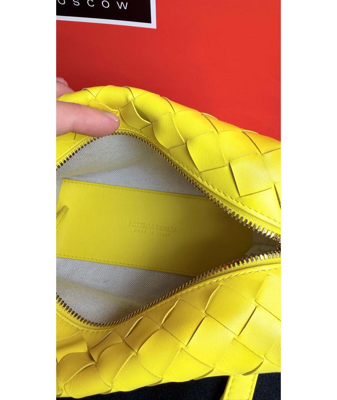 BOTTEGA VENETA Желтая кожаная сумка через плечо, фото 4