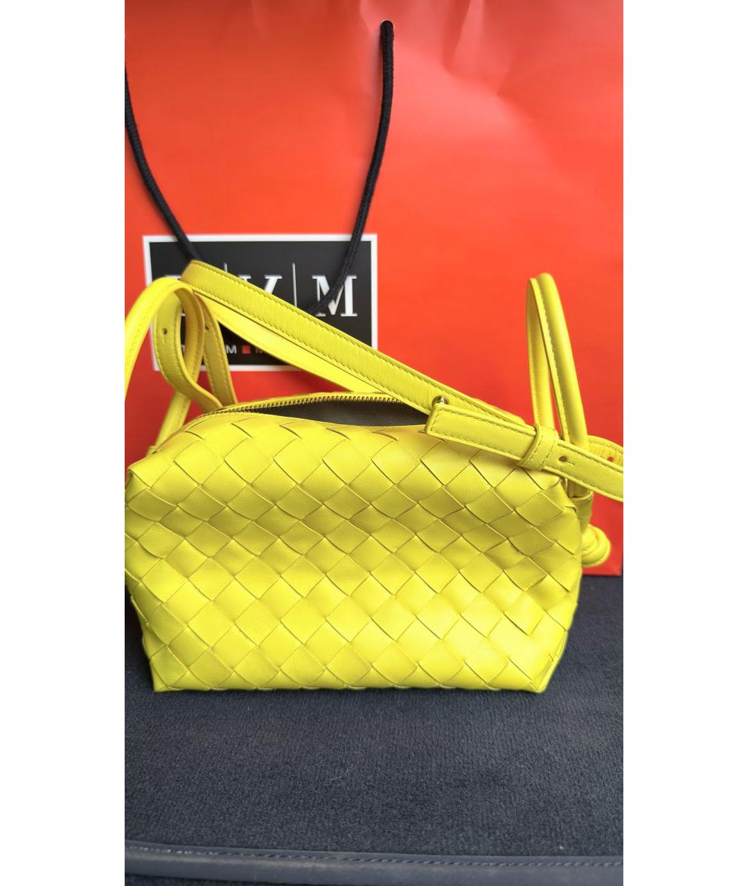BOTTEGA VENETA Желтая кожаная сумка через плечо, фото 2