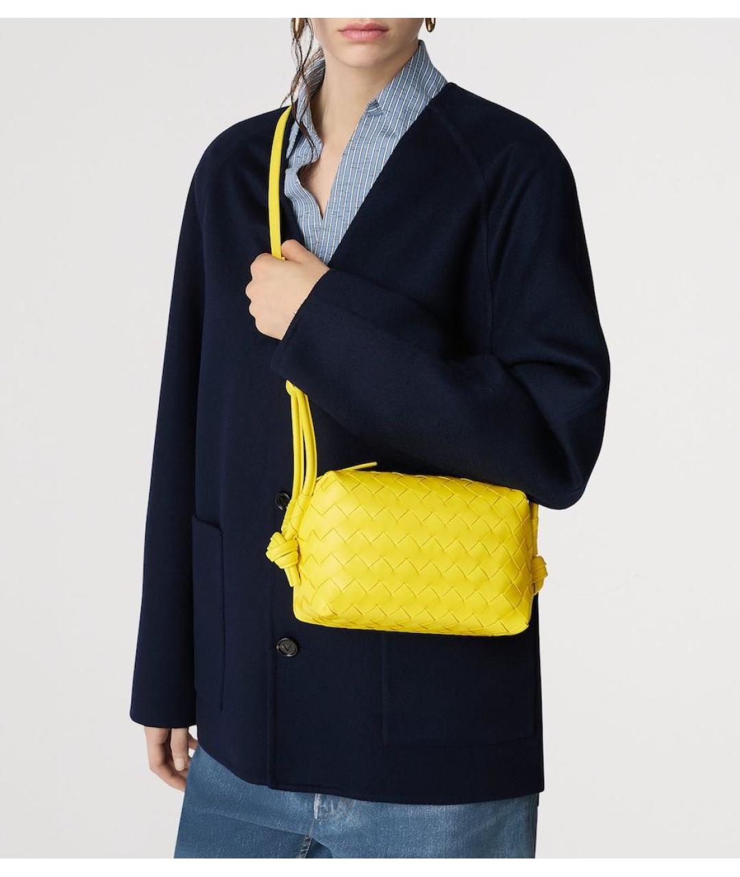 BOTTEGA VENETA Желтая кожаная сумка через плечо, фото 5