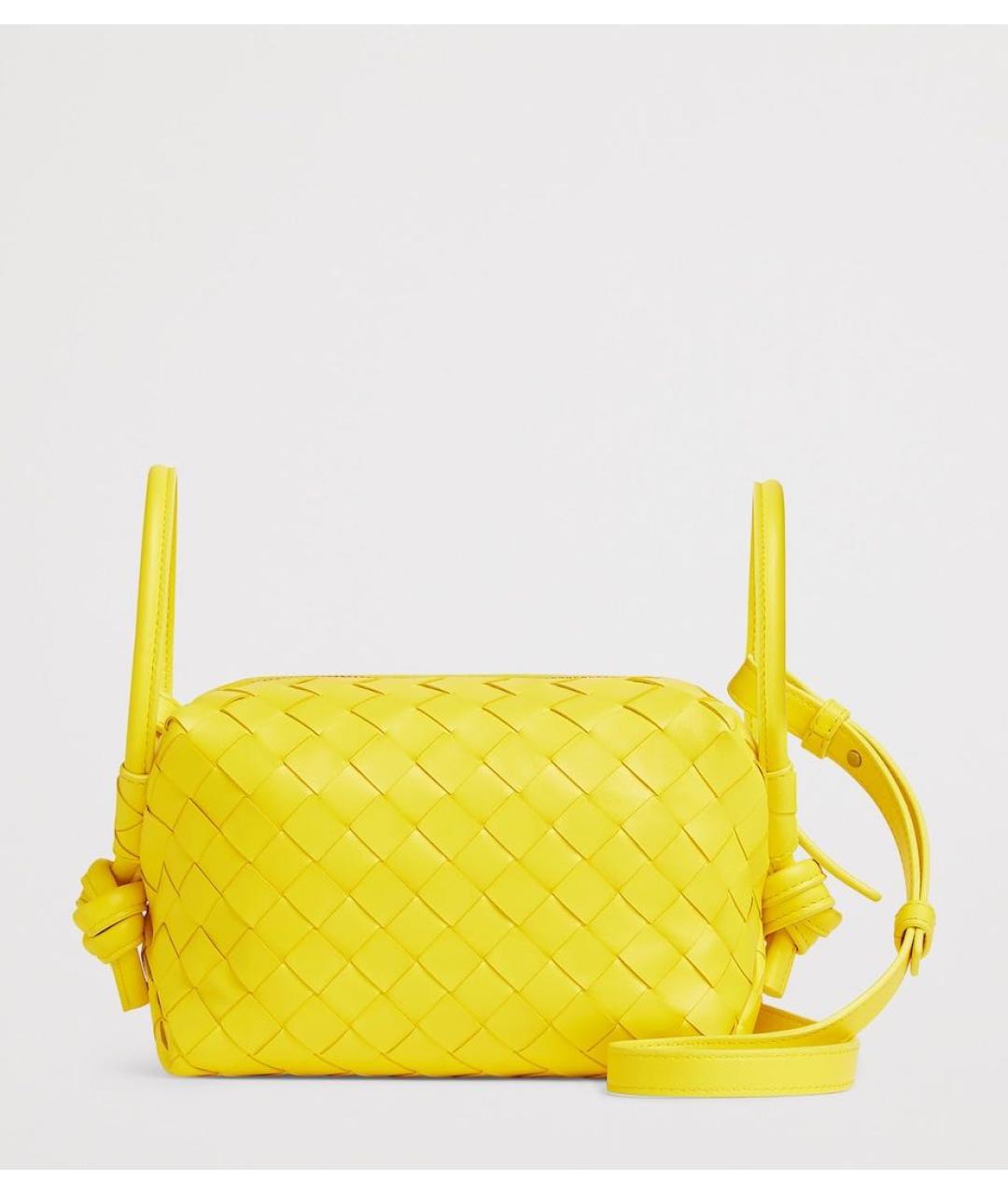 BOTTEGA VENETA Желтая кожаная сумка через плечо, фото 9