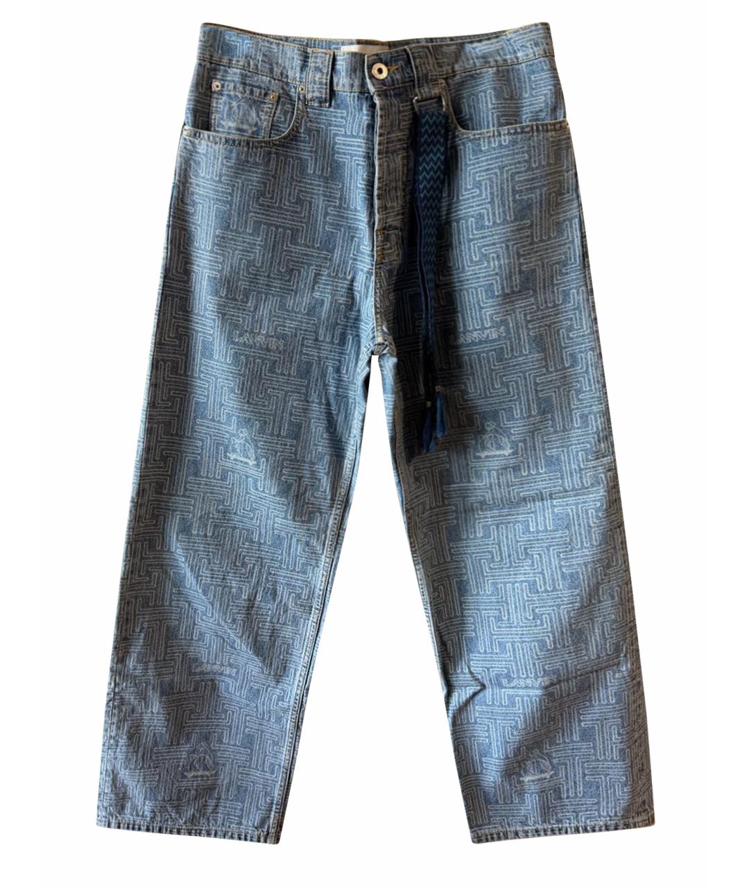 LANVIN Синие хлопковые прямые джинсы, фото 1