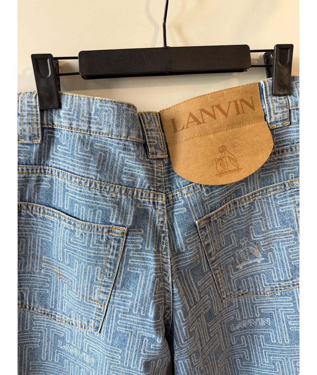 LANVIN Синие хлопковые прямые джинсы, фото 3