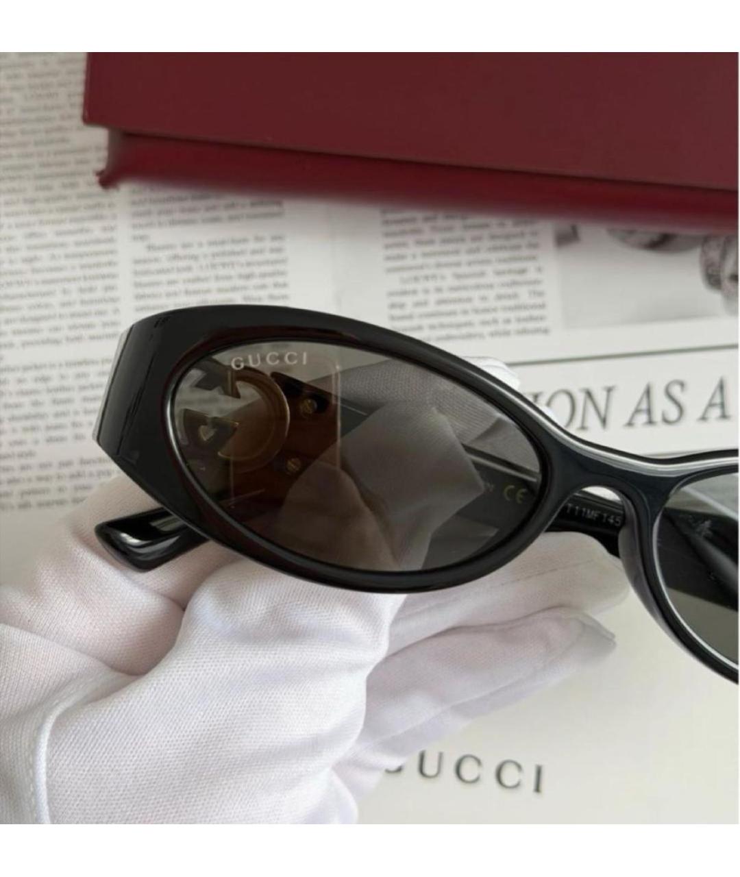 GUCCI Черные пластиковые солнцезащитные очки, фото 4