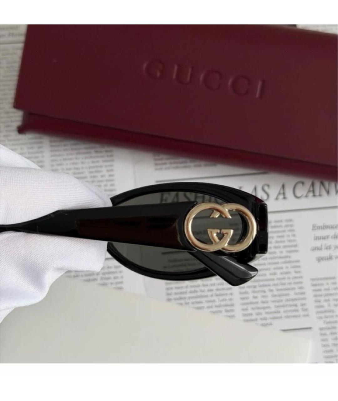 GUCCI Черные пластиковые солнцезащитные очки, фото 5