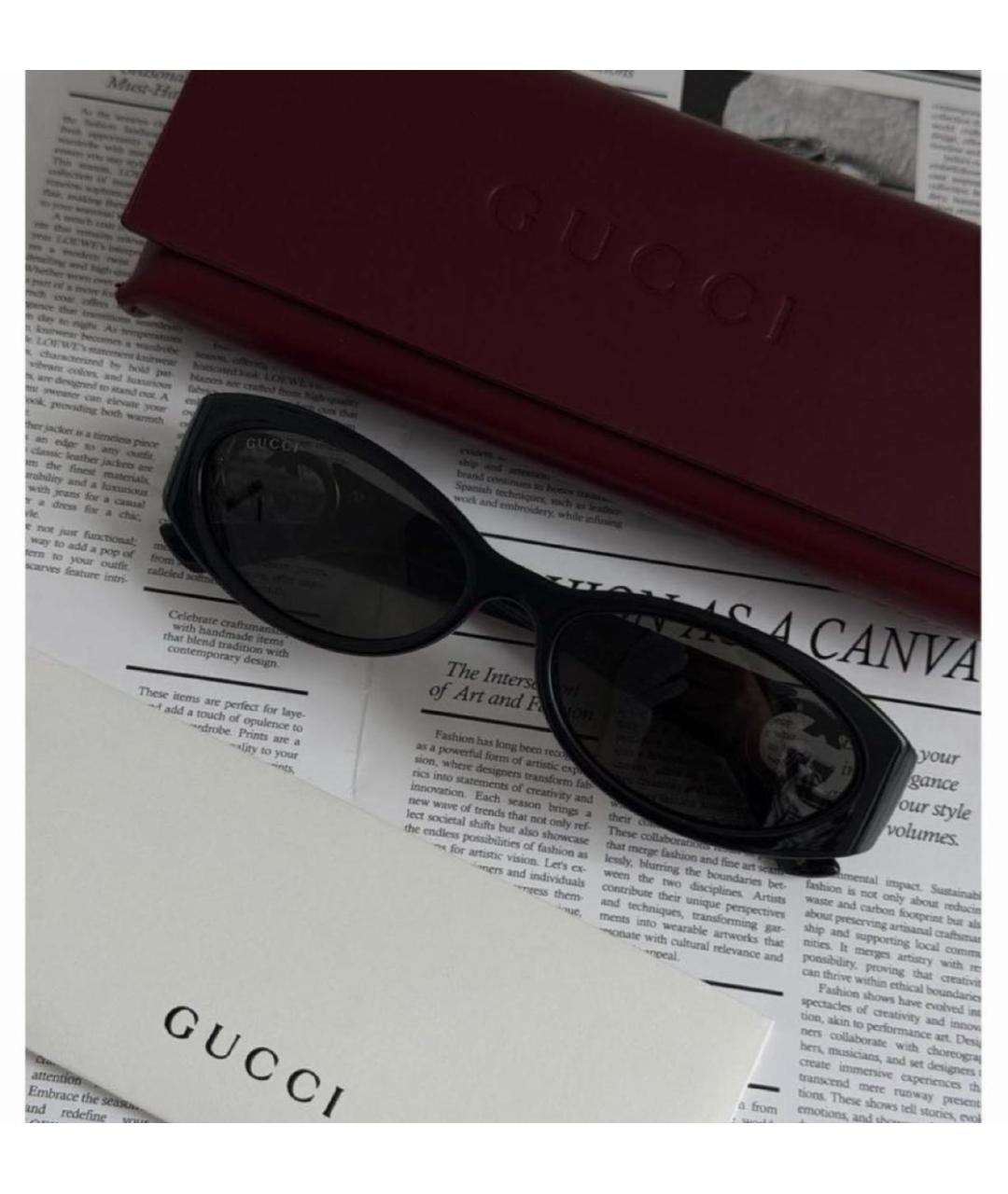 GUCCI Черные пластиковые солнцезащитные очки, фото 2