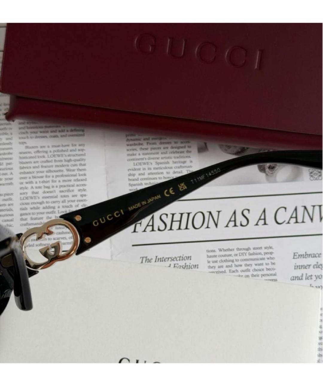 GUCCI Черные пластиковые солнцезащитные очки, фото 6