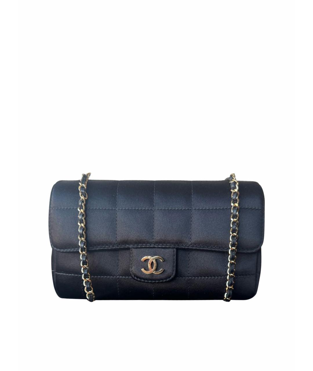 CHANEL Черная шелковая сумка через плечо, фото 1