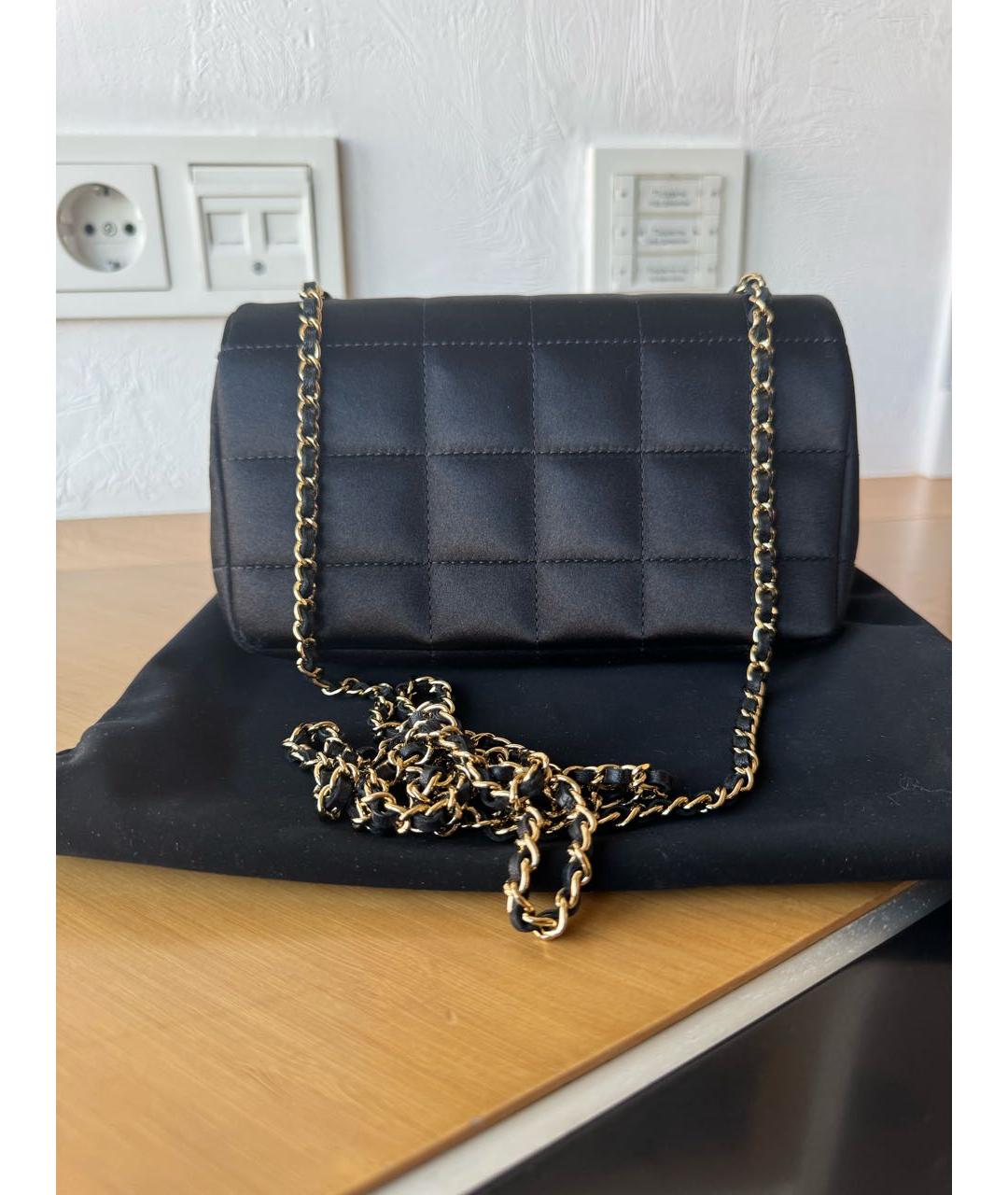 CHANEL Черная шелковая сумка через плечо, фото 3