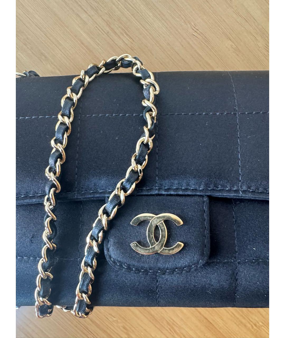 CHANEL Черная шелковая сумка через плечо, фото 5