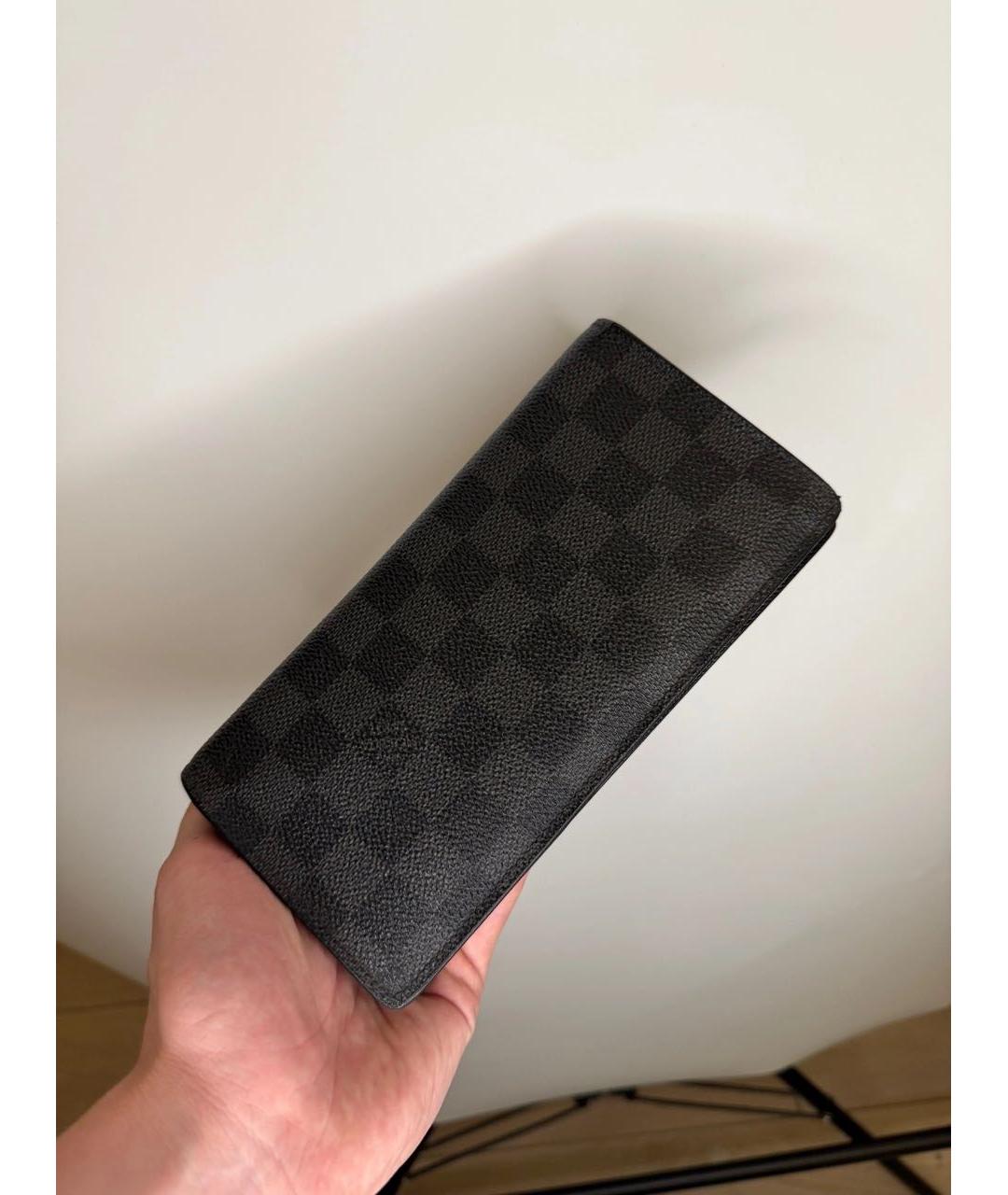 LOUIS VUITTON Темно-синий кожаный кошелек, фото 3