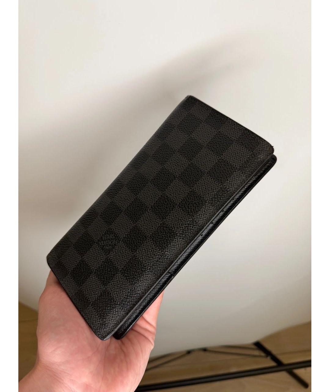 LOUIS VUITTON Темно-синий кожаный кошелек, фото 2