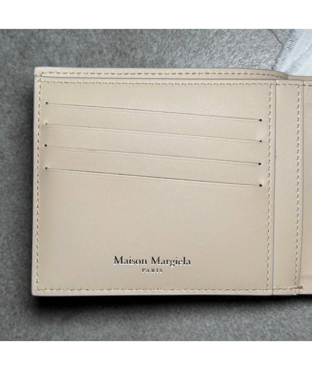 MAISON MARGIELA Бежевый кожаный кошелек, фото 8
