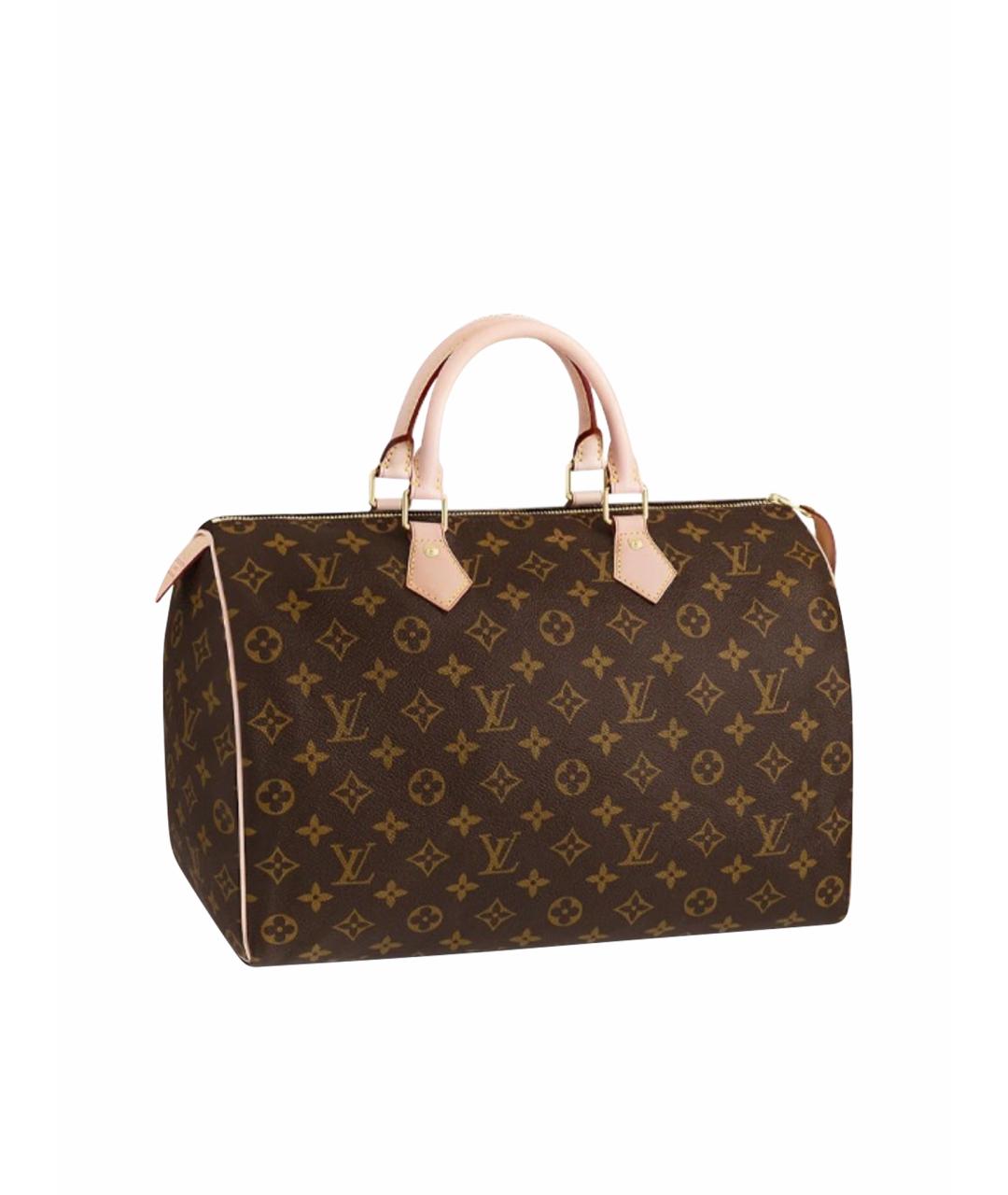 LOUIS VUITTON Коричневая кожаная сумка с короткими ручками, фото 1