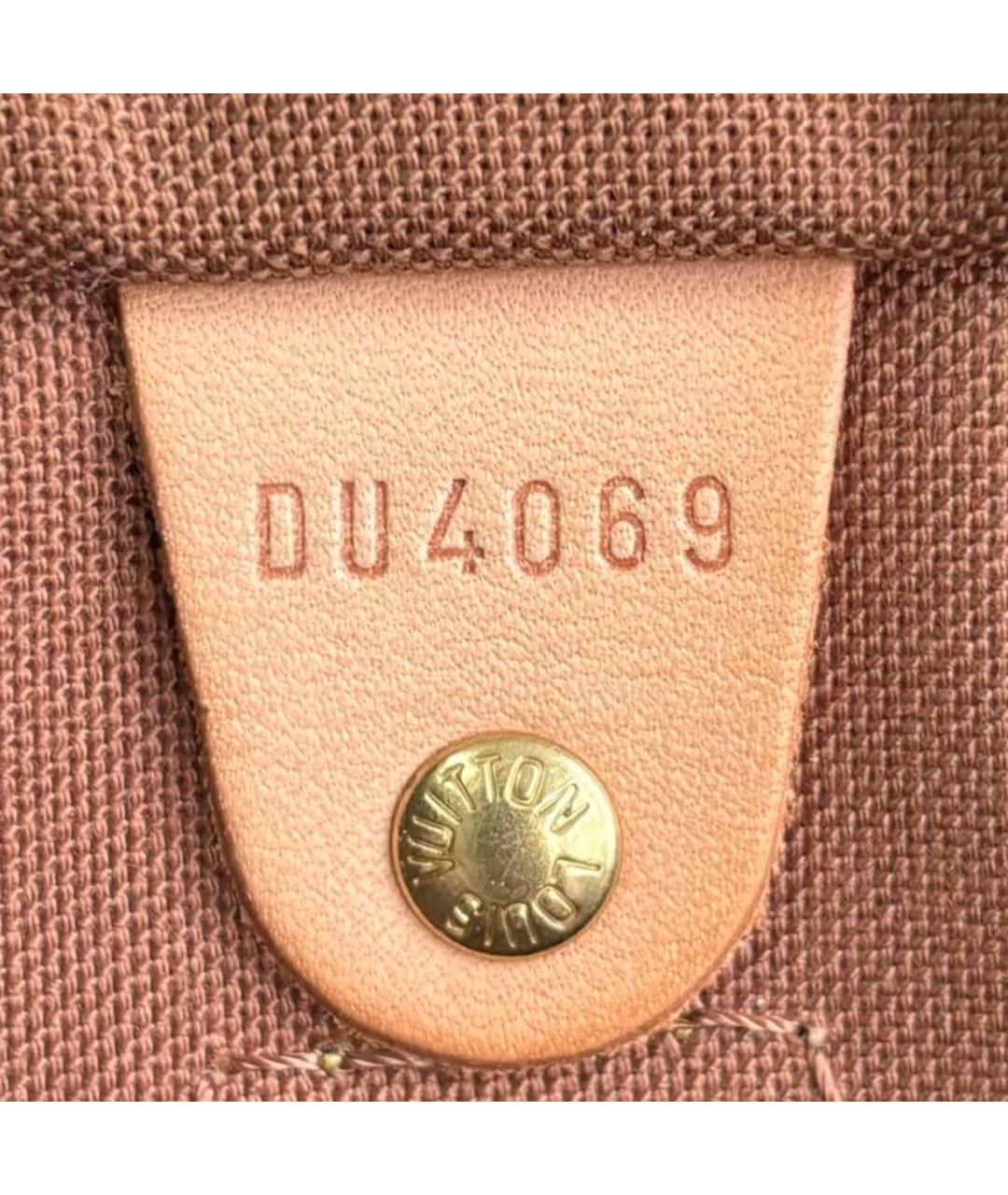 LOUIS VUITTON Коричневая кожаная сумка с короткими ручками, фото 8