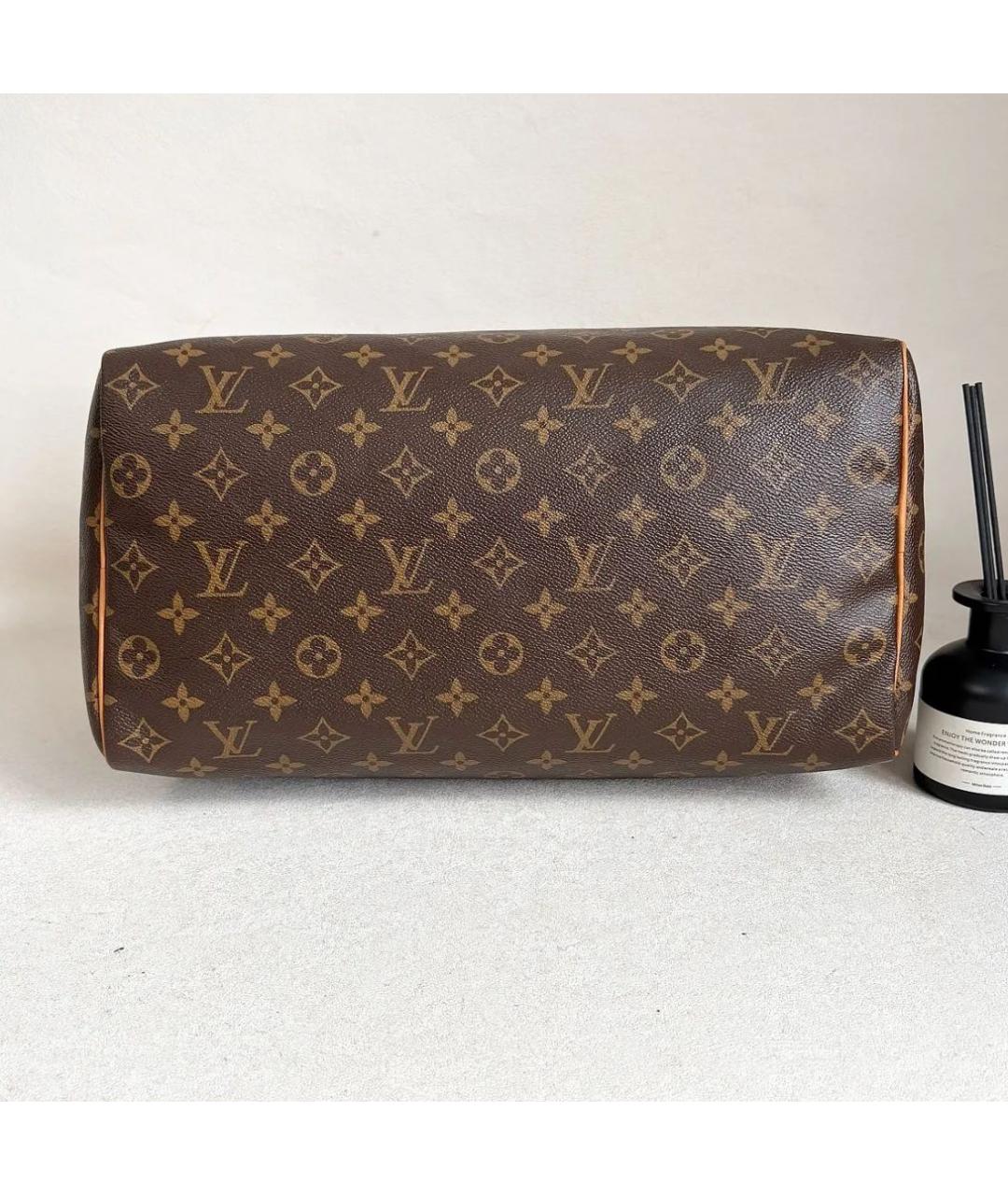 LOUIS VUITTON Коричневая кожаная сумка с короткими ручками, фото 7