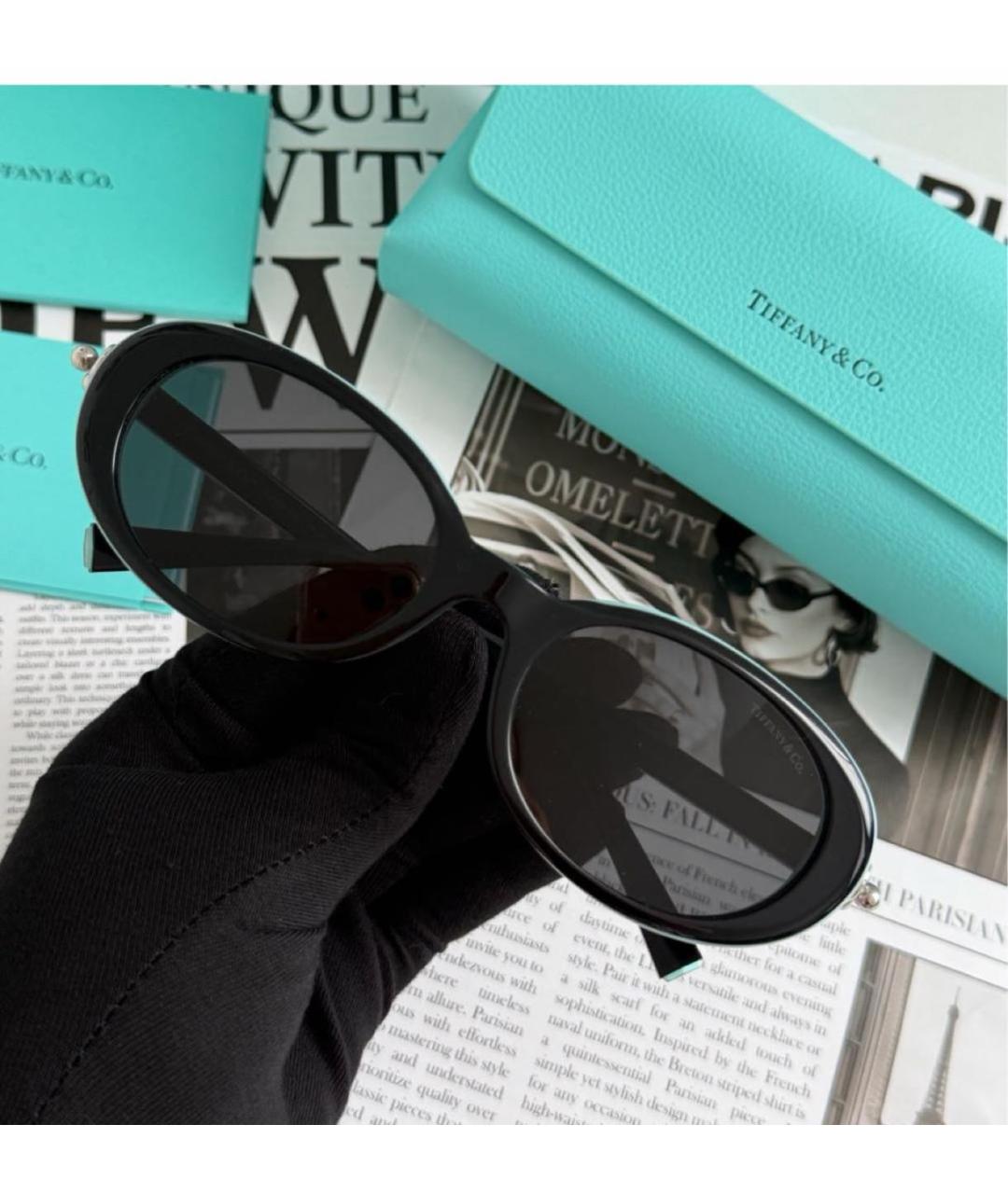 TIFFANY&CO Черные пластиковые солнцезащитные очки, фото 4