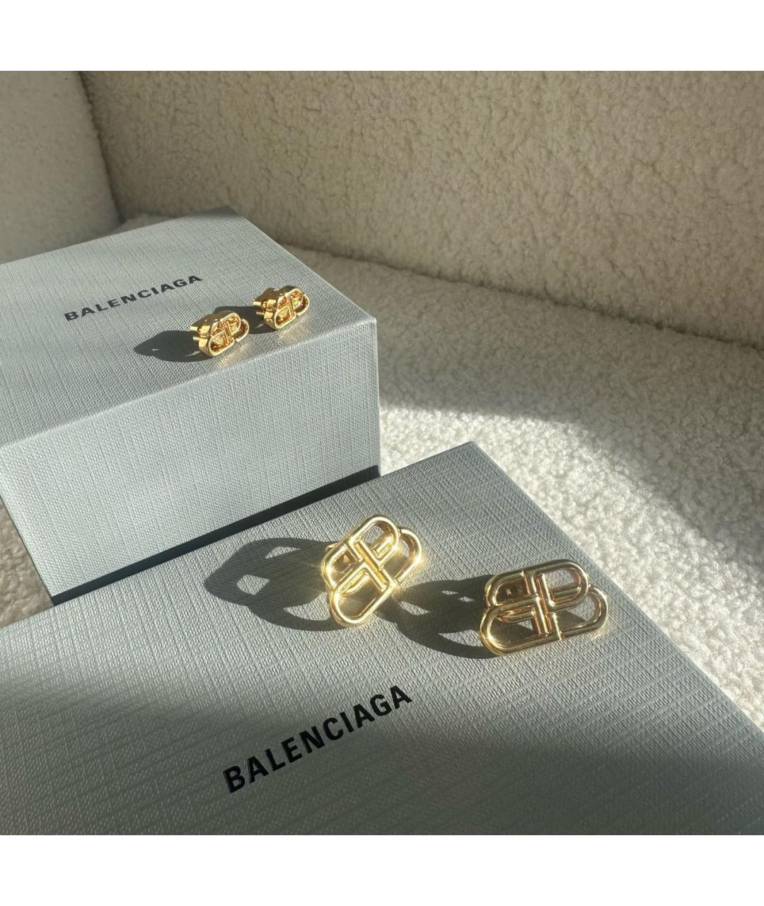 BALENCIAGA Золотые латунные серьги, фото 7