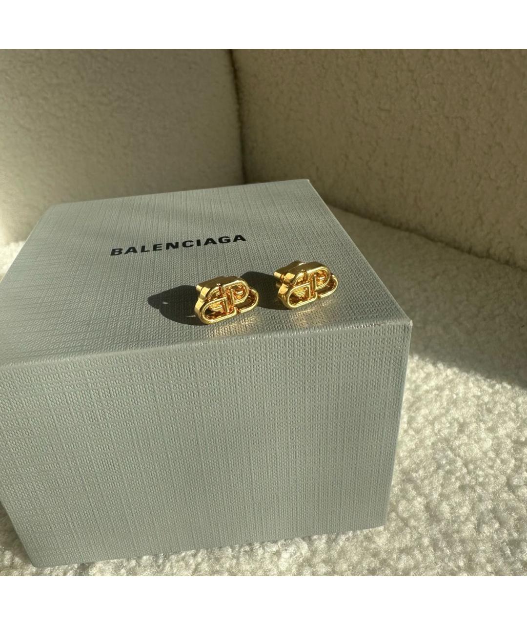 BALENCIAGA Золотые латунные серьги, фото 3