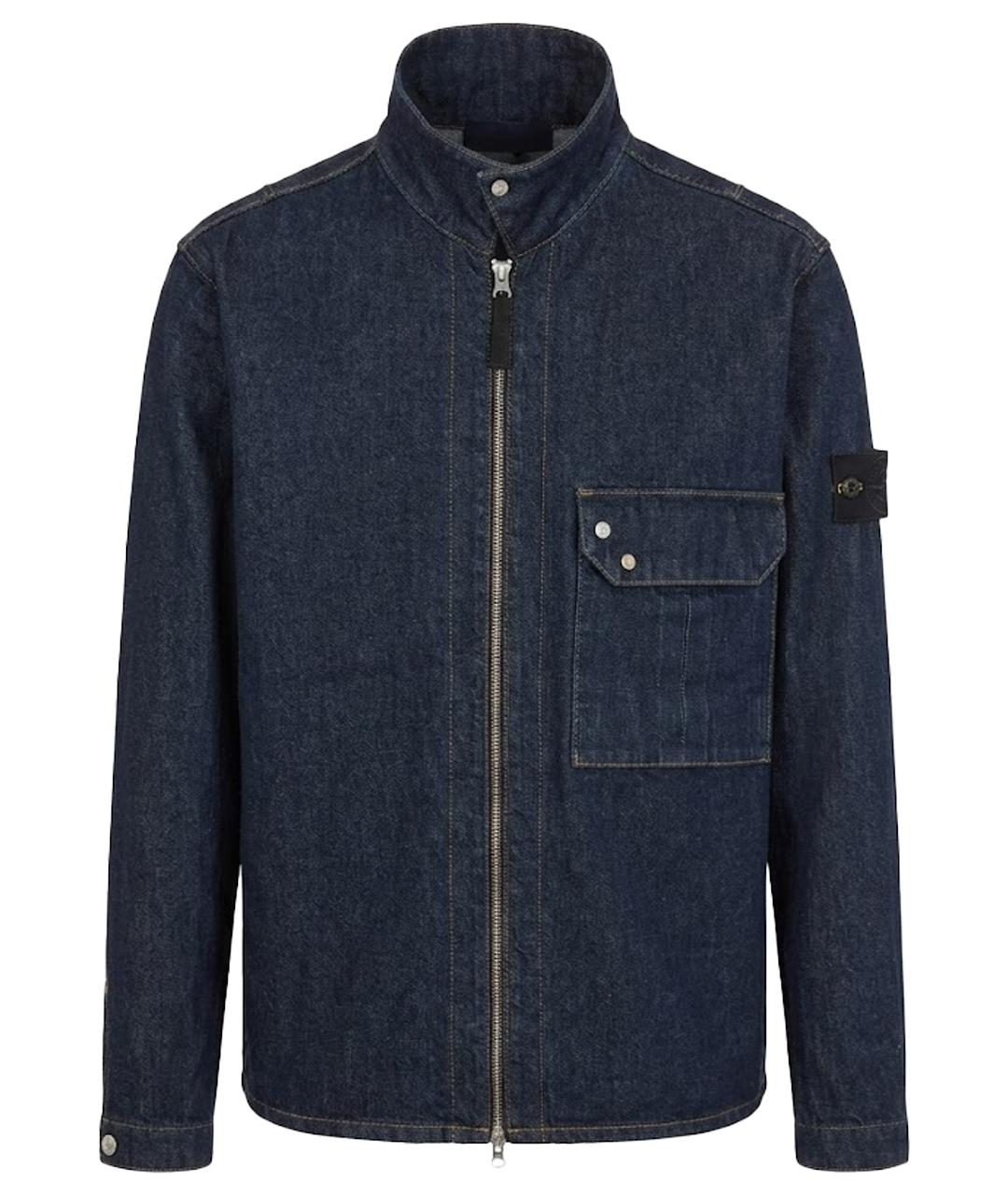 STONE ISLAND Темно-синяя деним куртка, фото 1