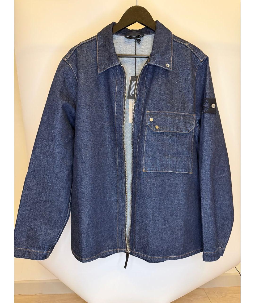 STONE ISLAND Темно-синяя деним куртка, фото 2