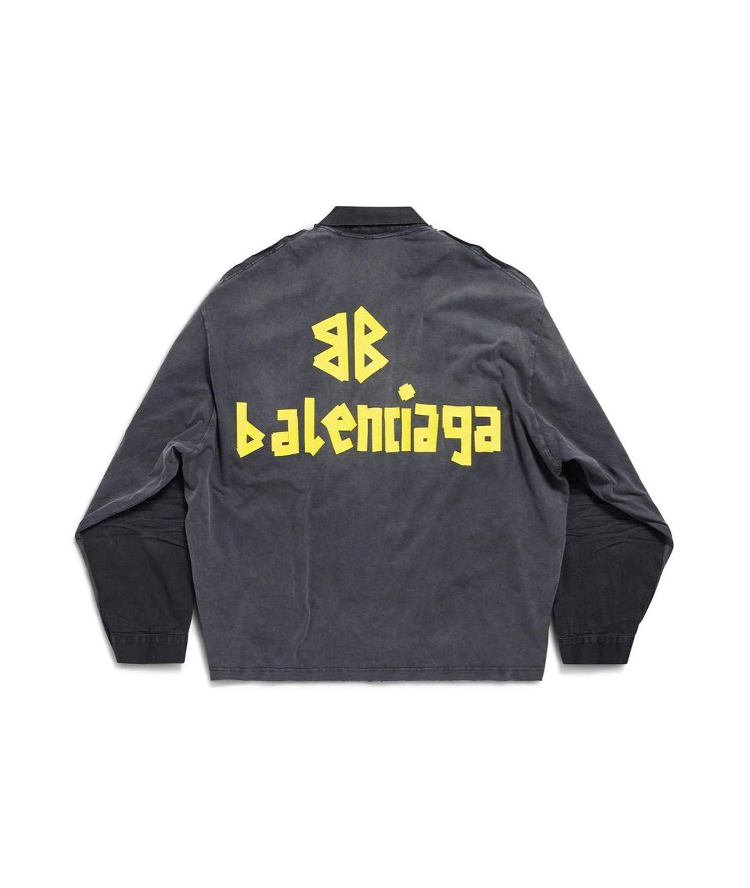 BALENCIAGA Антрацитовая хлопковая куртка, фото 2