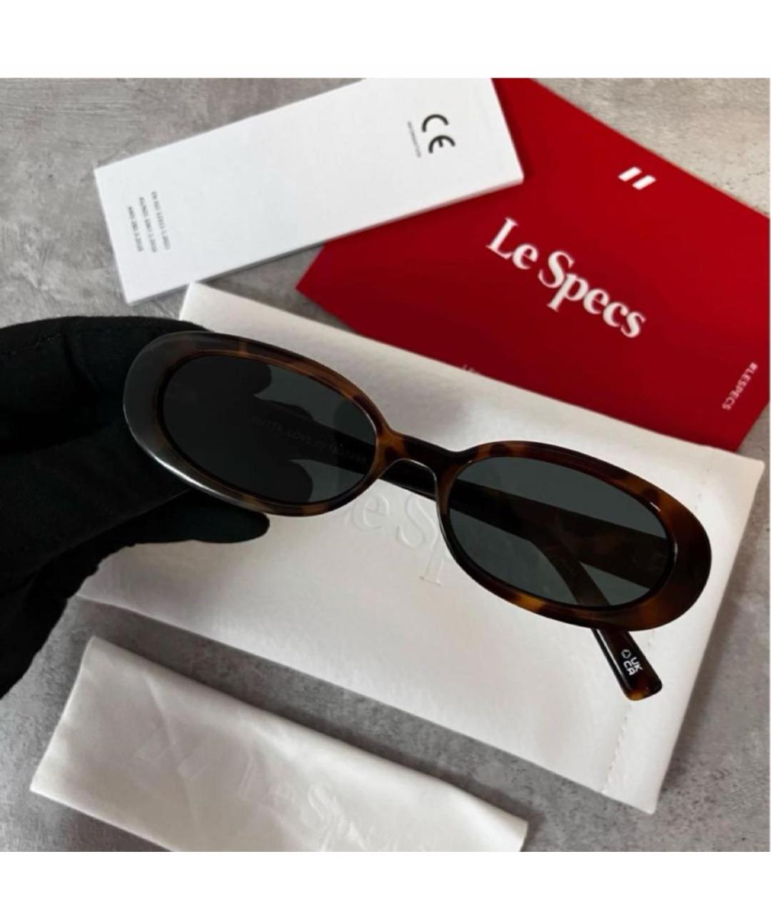 LE SPECS Коричневые пластиковые солнцезащитные очки, фото 2