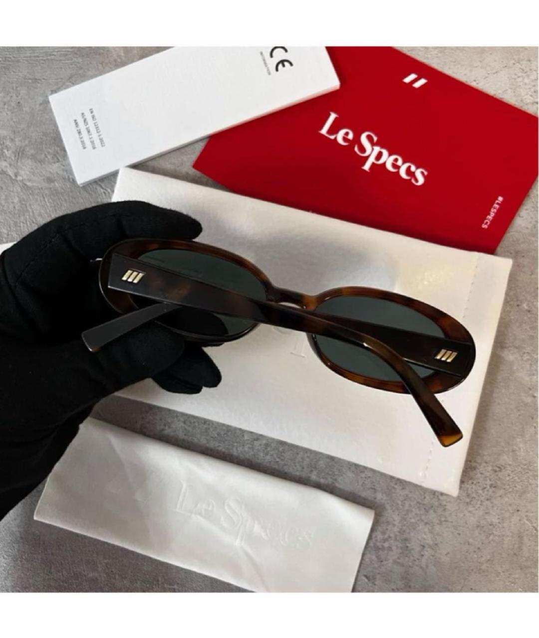 LE SPECS Коричневые пластиковые солнцезащитные очки, фото 3