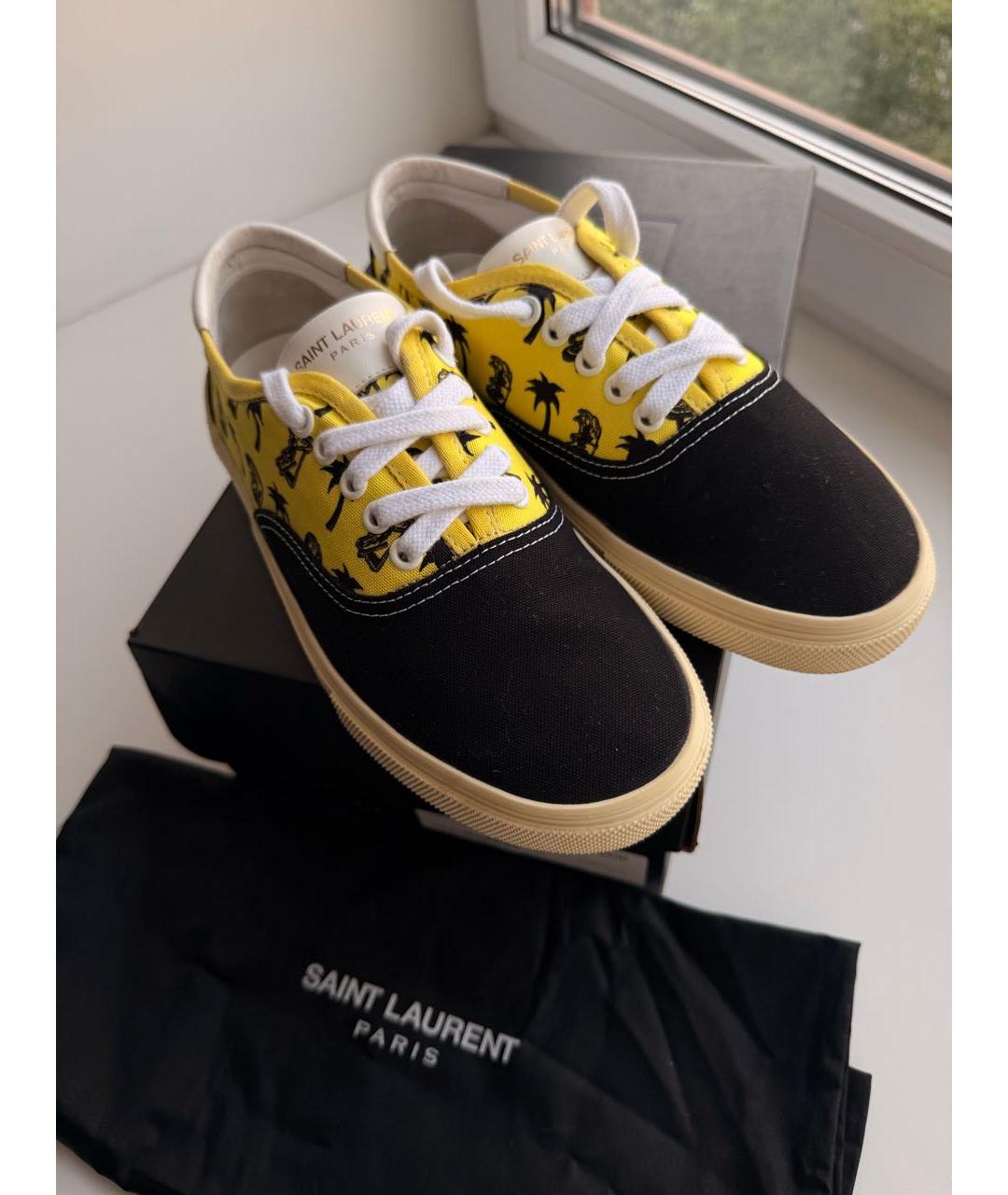 SAINT LAURENT Желтые текстильные кеды, фото 2