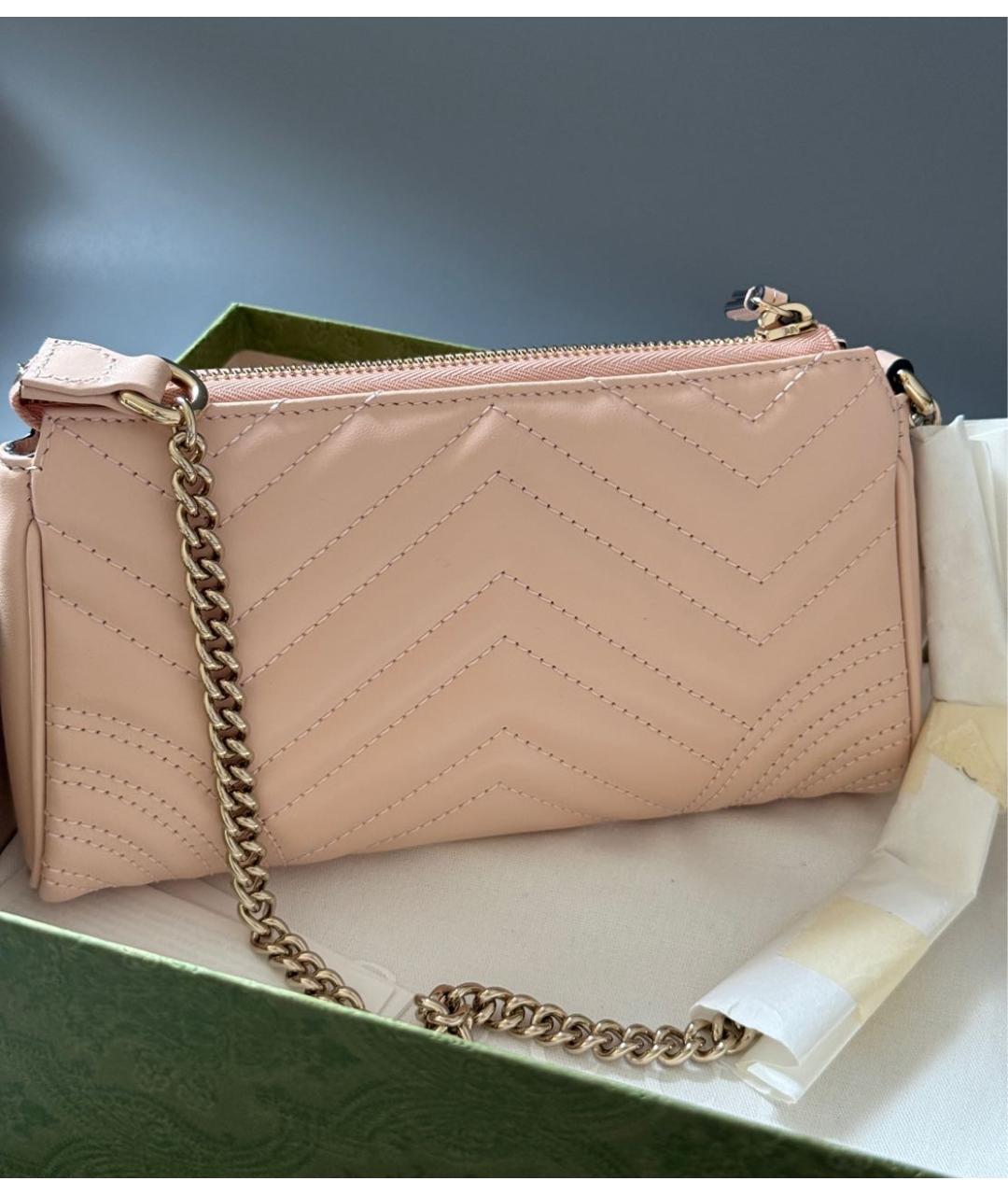 GUCCI Розовая кожаная сумка через плечо, фото 3