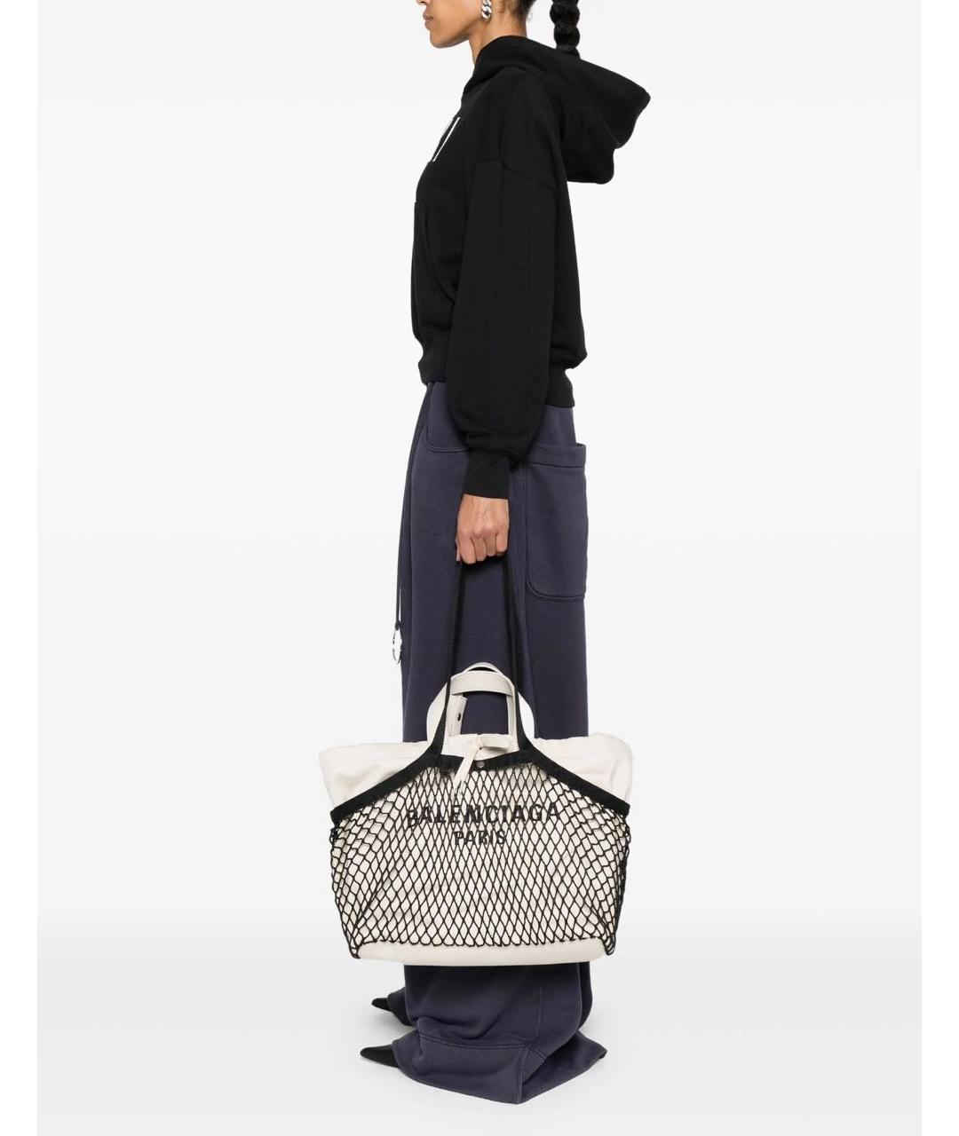 BALENCIAGA Черная хлопковая сумка тоут, фото 3