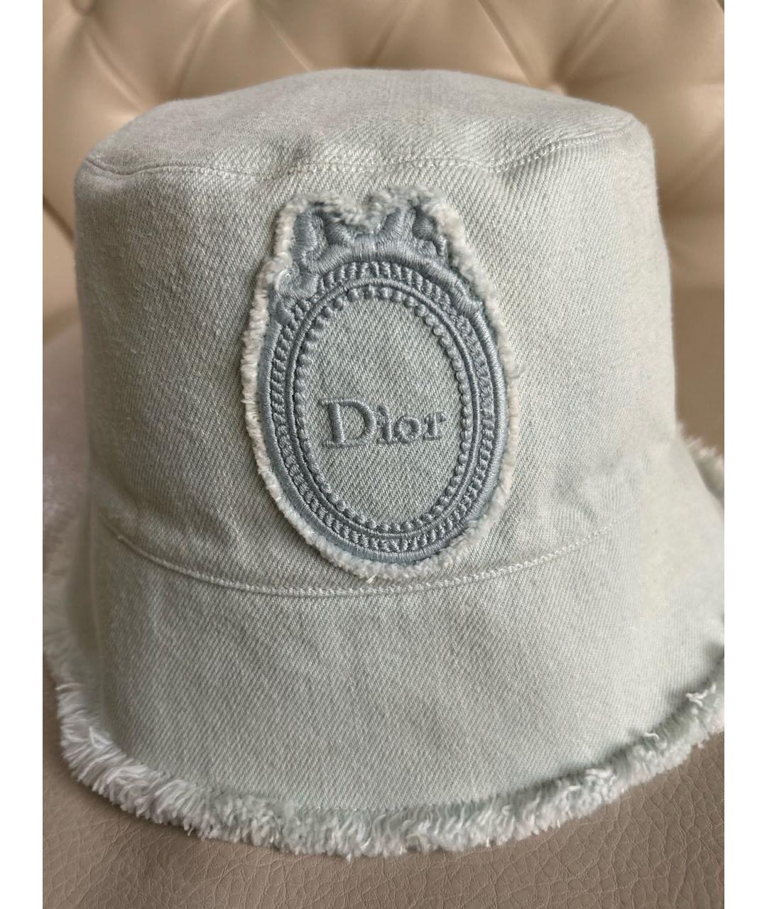 CHRISTIAN DIOR Голубая хлопковая панама, фото 3