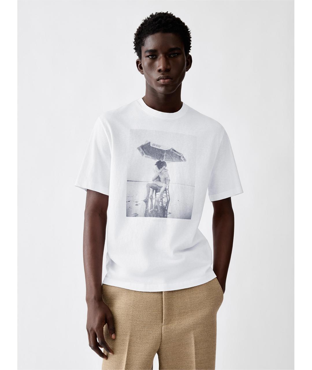 JACQUEMUS Белая хлопковая футболка, фото 2