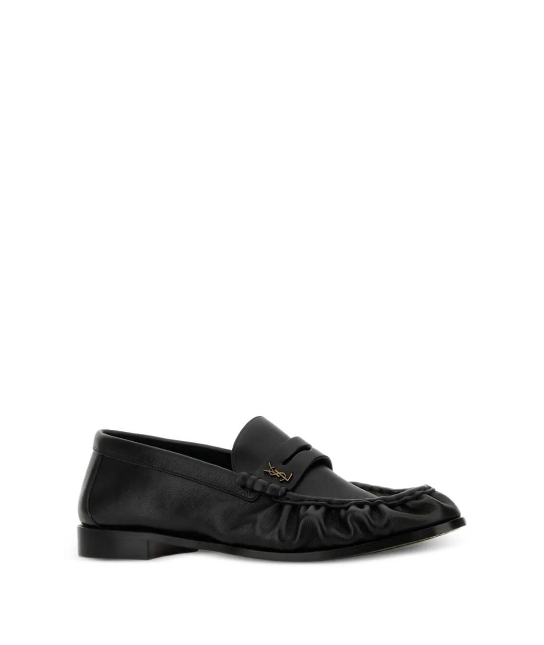 SAINT LAURENT Черные кожаные лоферы, фото 2