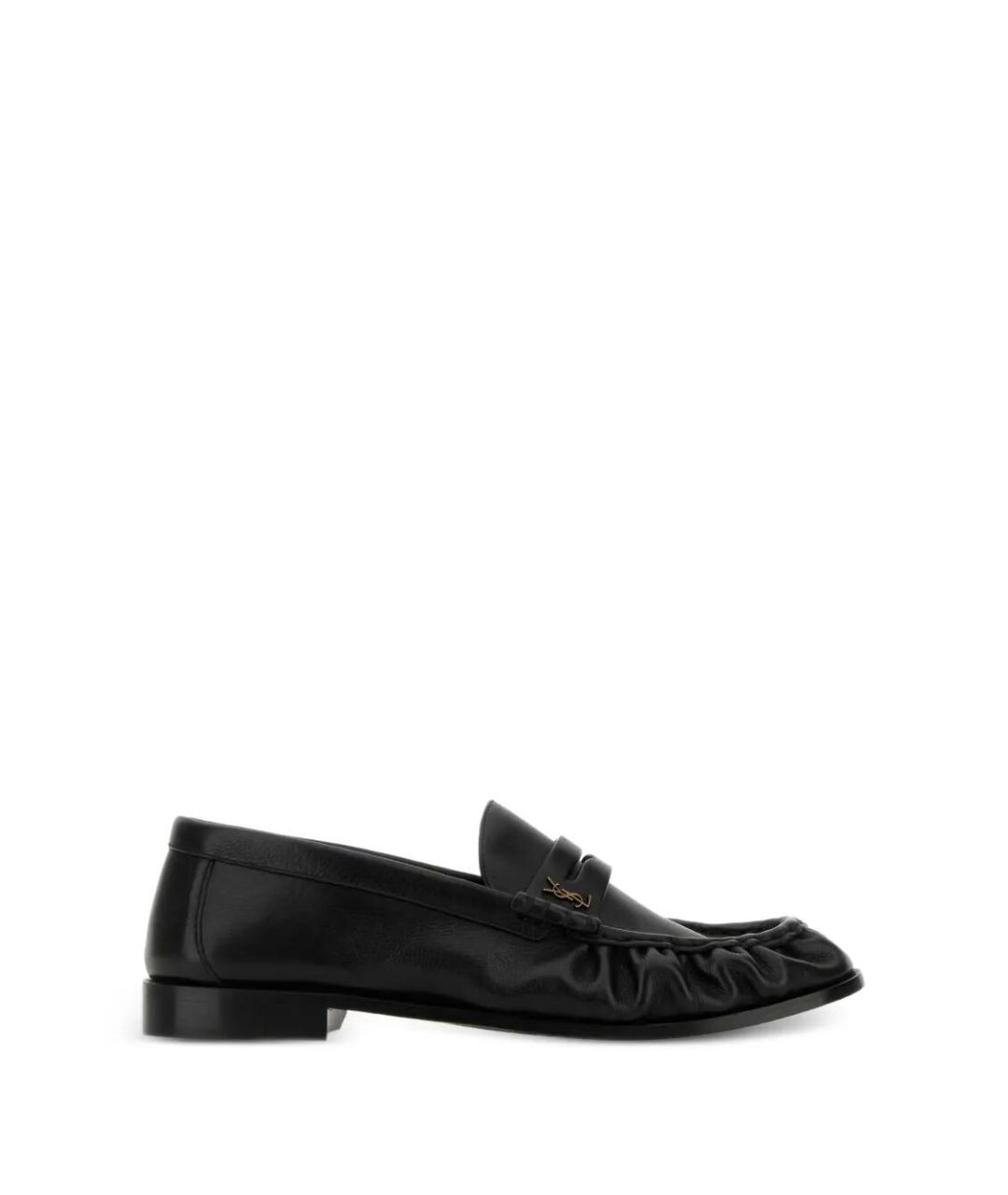SAINT LAURENT Черные кожаные лоферы, фото 1