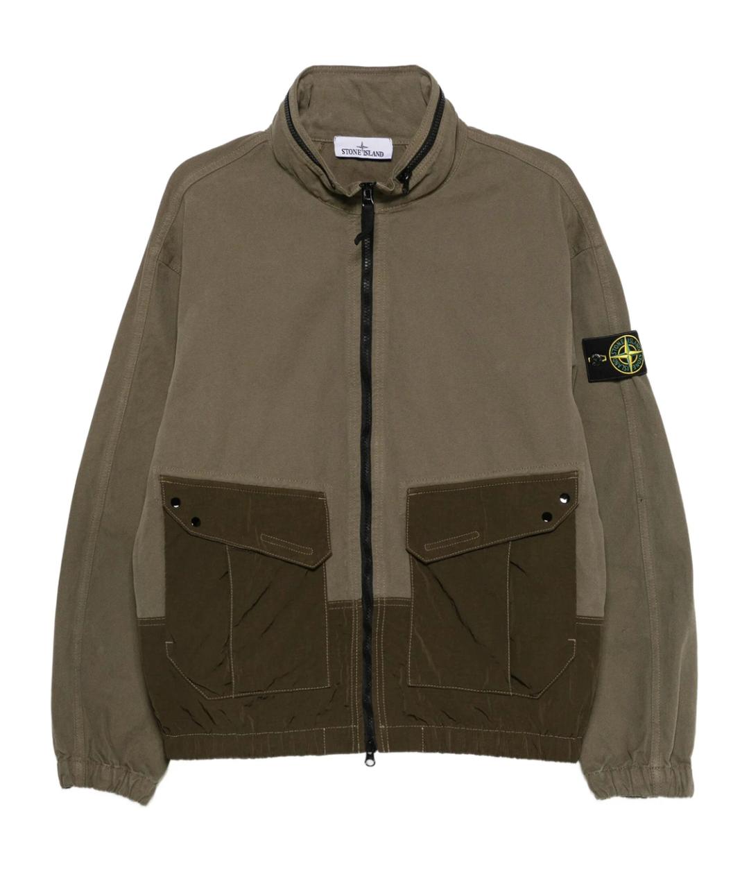 STONE ISLAND Зеленая хлопковая куртка, фото 1