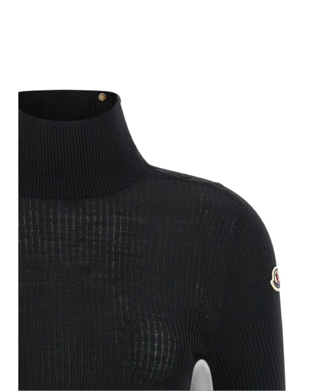 MONCLER Черная шерстяная водолазка, фото 4