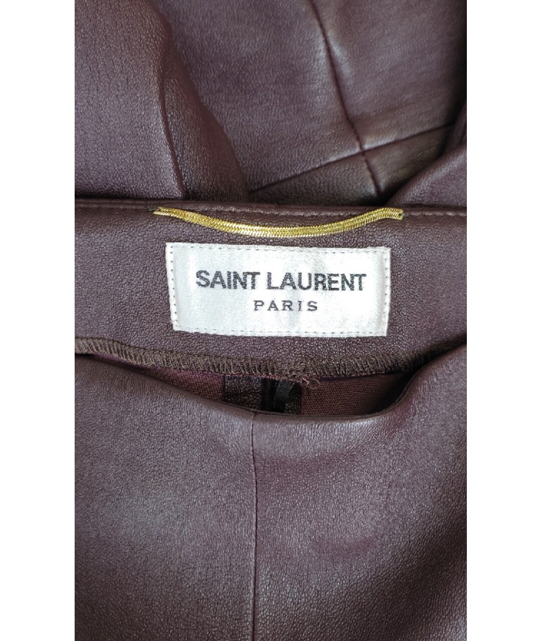 SAINT LAURENT Бордовые брюки узкие, фото 3