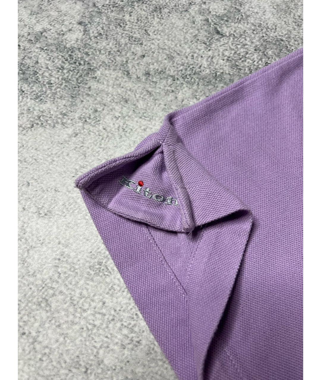 KITON Фиолетовое хлопковое поло с коротким рукавом, фото 4