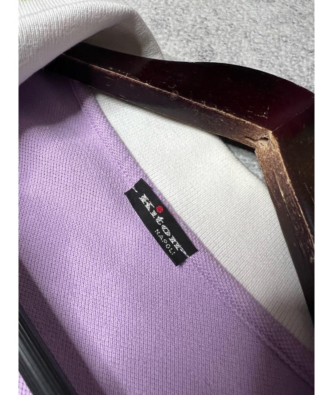 KITON Фиолетовое хлопковое поло с коротким рукавом, фото 6