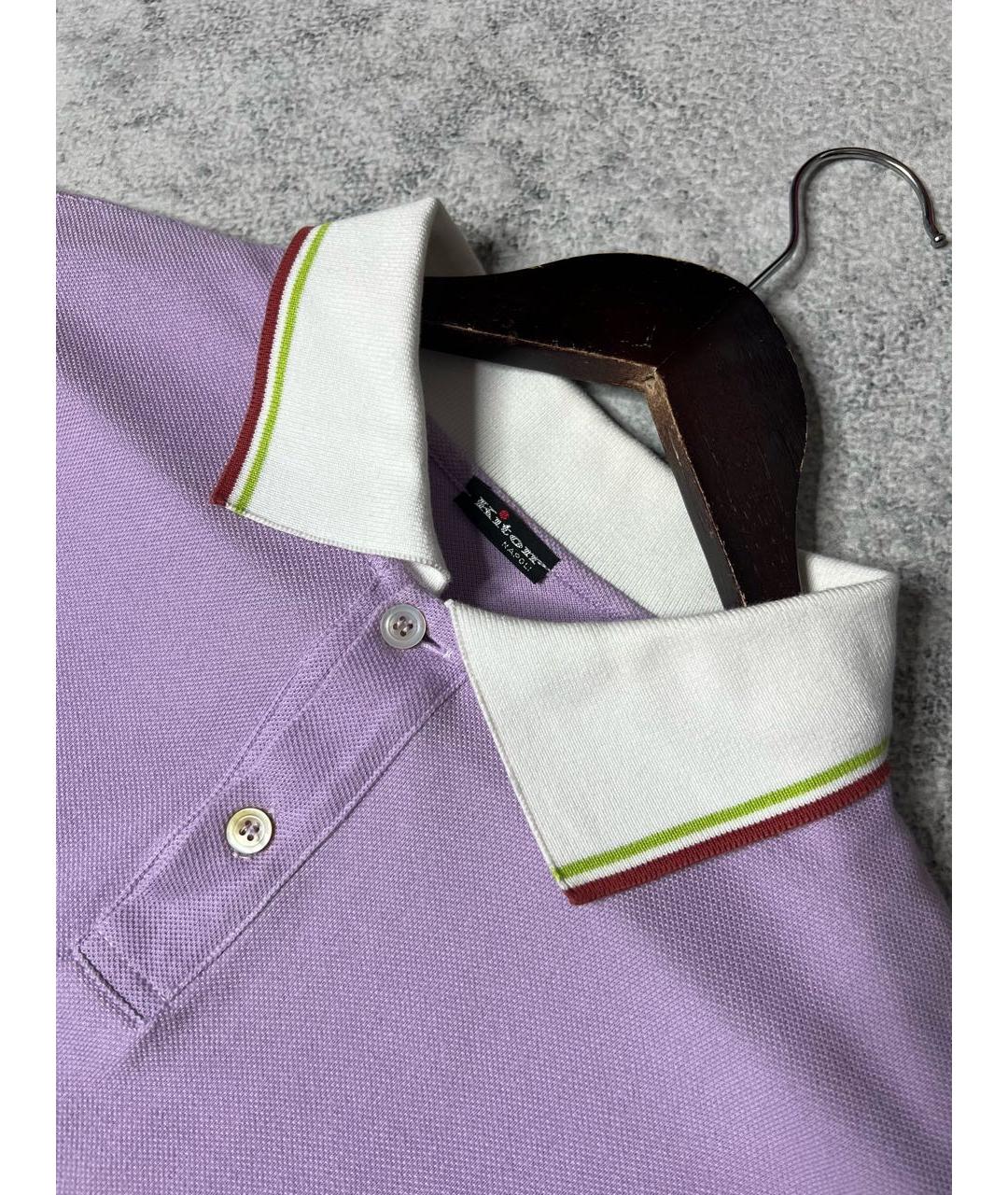 KITON Фиолетовое хлопковое поло с коротким рукавом, фото 5
