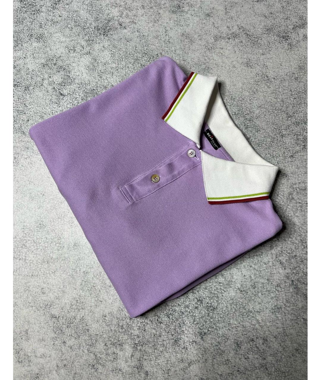 KITON Фиолетовое хлопковое поло с коротким рукавом, фото 2