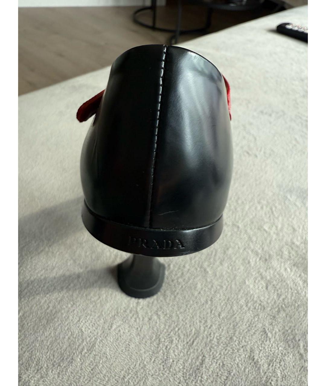PRADA Черные кожаные босоножки, фото 3