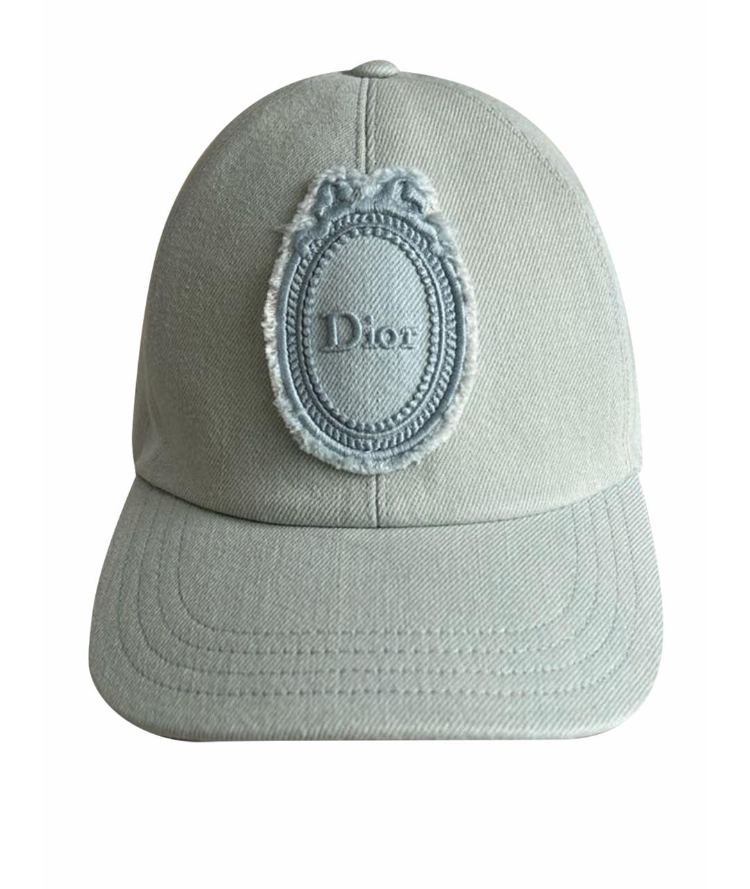 CHRISTIAN DIOR Голубая хлопковая кепка, фото 1