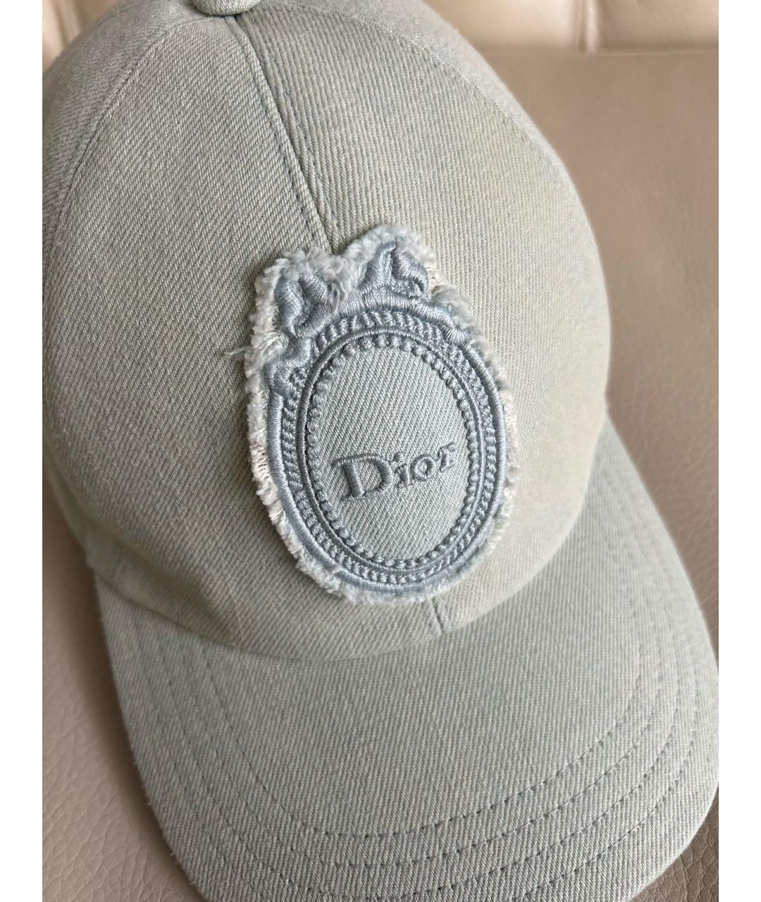 CHRISTIAN DIOR Голубая хлопковая кепка, фото 4