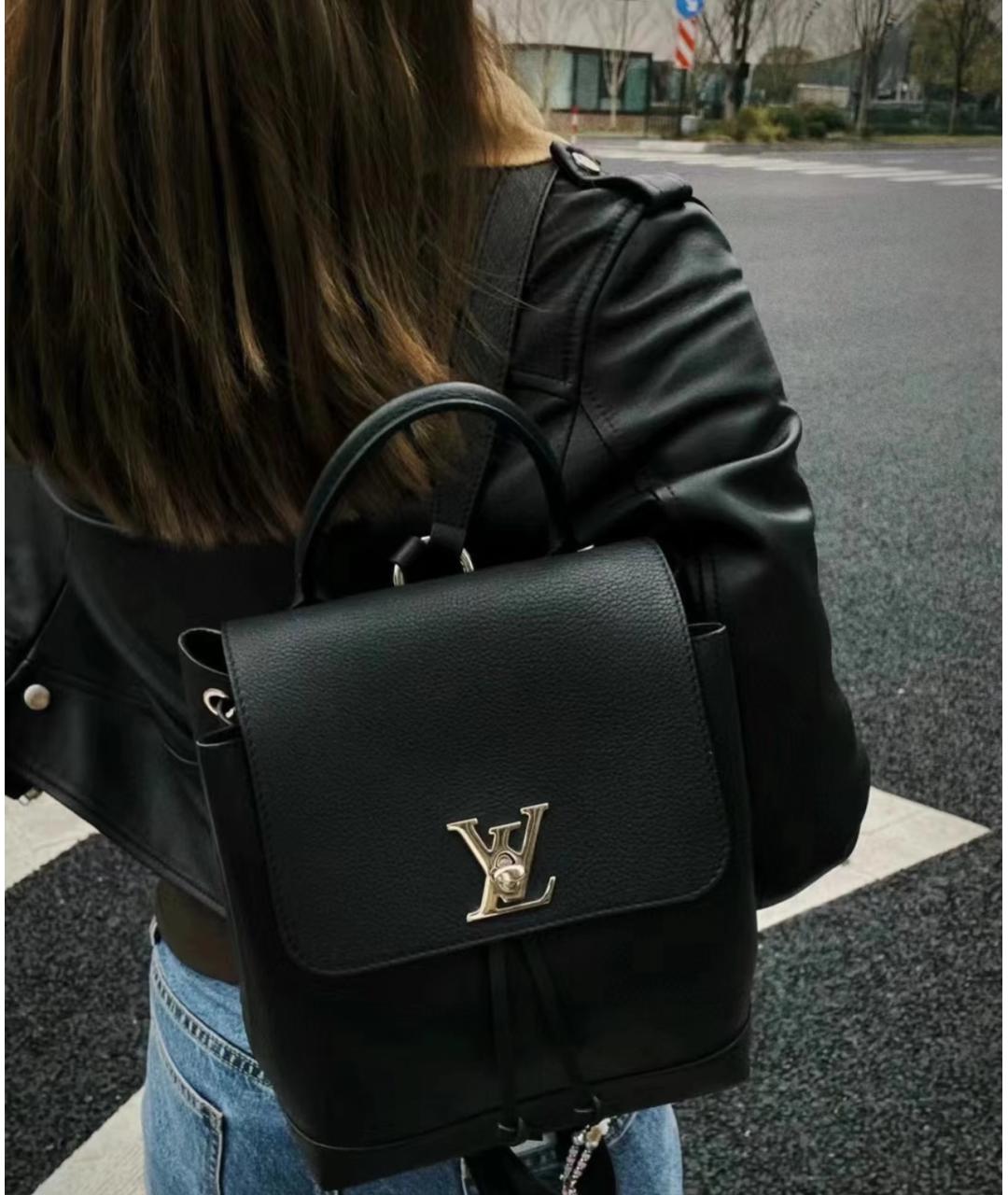 LOUIS VUITTON Черный кожаный рюкзак, фото 5