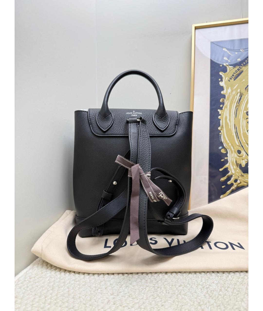 LOUIS VUITTON Черный кожаный рюкзак, фото 2