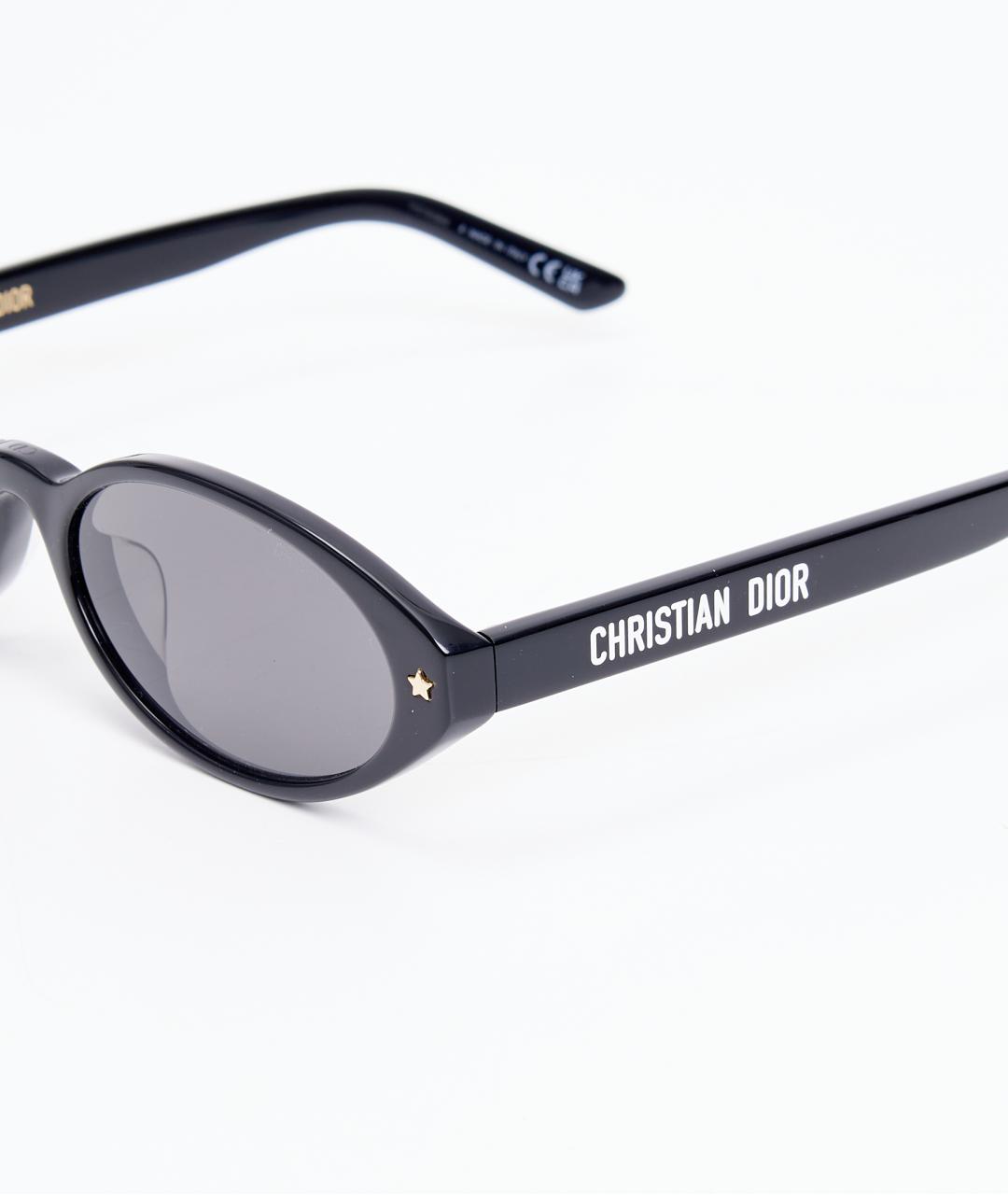 CHRISTIAN DIOR Черные пластиковые солнцезащитные очки, фото 3