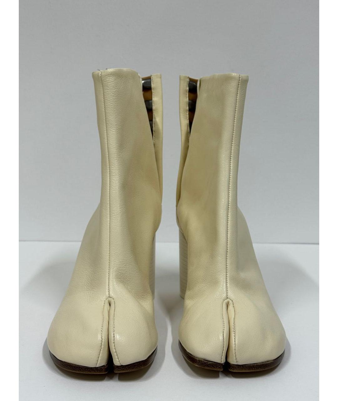 MAISON MARGIELA Бежевые кожаные ботильоны, фото 2