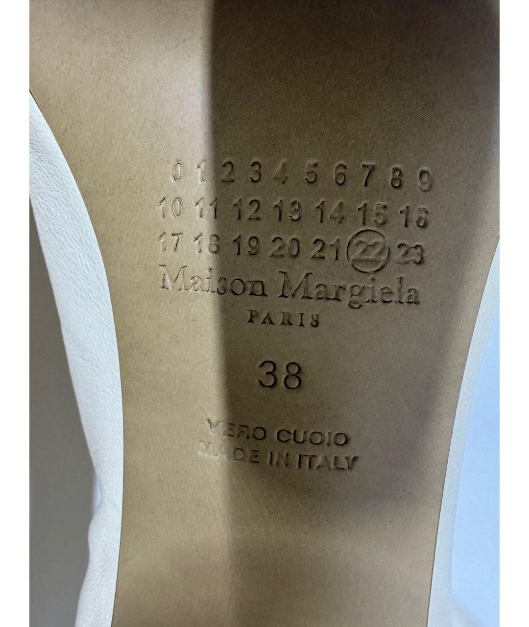 MAISON MARGIELA Бежевые кожаные ботильоны, фото 7